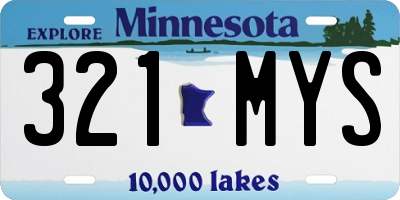 MN license plate 321MYS