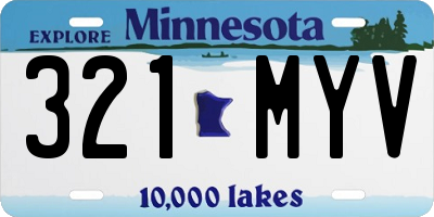 MN license plate 321MYV