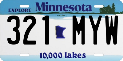 MN license plate 321MYW
