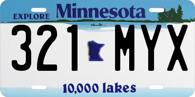 MN license plate 321MYX