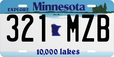 MN license plate 321MZB