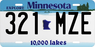 MN license plate 321MZE