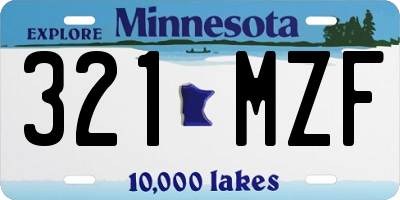 MN license plate 321MZF