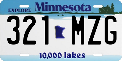 MN license plate 321MZG