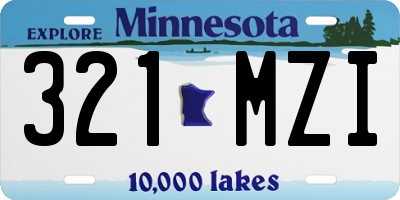 MN license plate 321MZI
