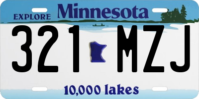 MN license plate 321MZJ
