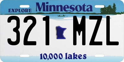 MN license plate 321MZL