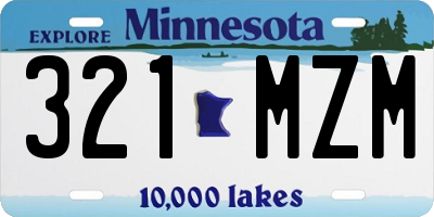 MN license plate 321MZM