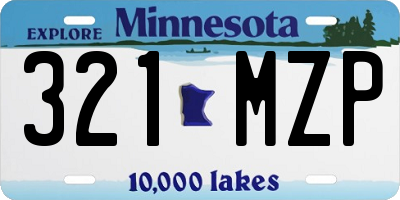 MN license plate 321MZP