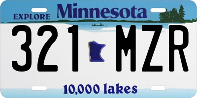 MN license plate 321MZR
