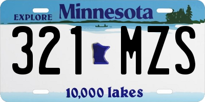 MN license plate 321MZS