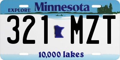 MN license plate 321MZT