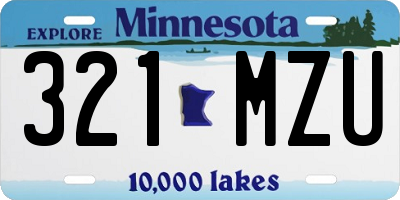 MN license plate 321MZU