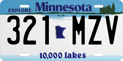 MN license plate 321MZV
