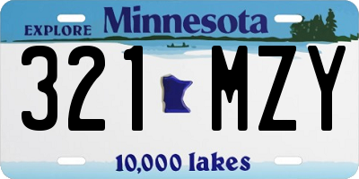 MN license plate 321MZY
