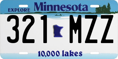 MN license plate 321MZZ
