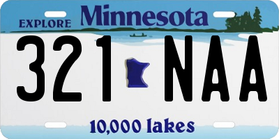 MN license plate 321NAA