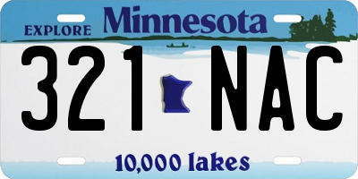 MN license plate 321NAC