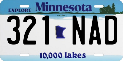 MN license plate 321NAD