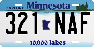 MN license plate 321NAF