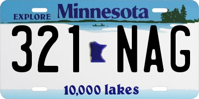MN license plate 321NAG
