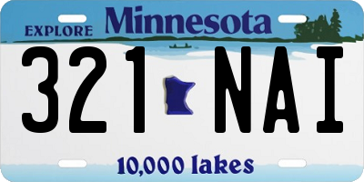 MN license plate 321NAI