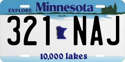 MN license plate 321NAJ