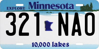 MN license plate 321NAO