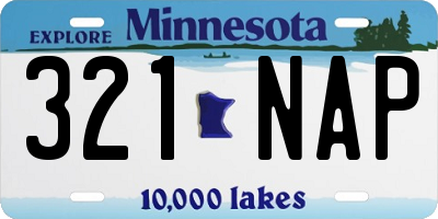 MN license plate 321NAP