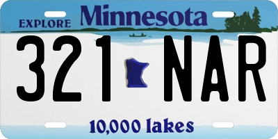 MN license plate 321NAR