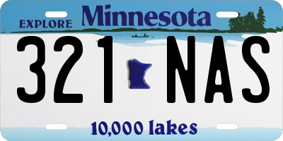 MN license plate 321NAS
