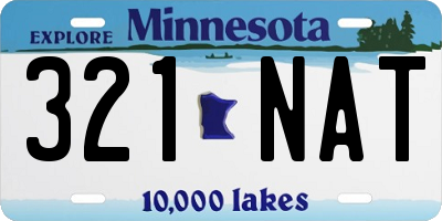 MN license plate 321NAT
