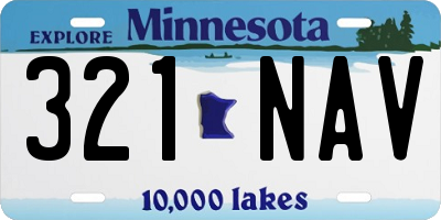 MN license plate 321NAV