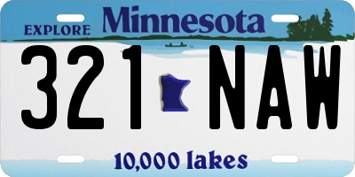 MN license plate 321NAW