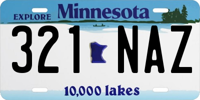 MN license plate 321NAZ