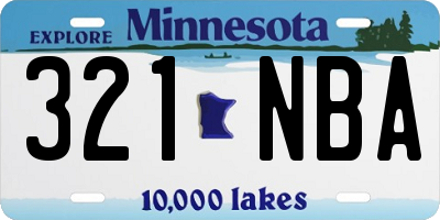 MN license plate 321NBA