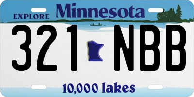 MN license plate 321NBB