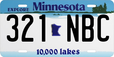 MN license plate 321NBC