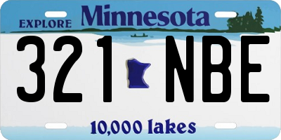 MN license plate 321NBE