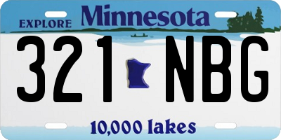 MN license plate 321NBG