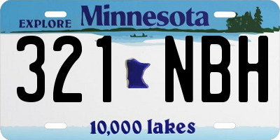 MN license plate 321NBH