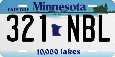 MN license plate 321NBL