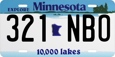 MN license plate 321NBO