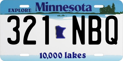 MN license plate 321NBQ