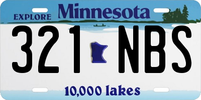 MN license plate 321NBS