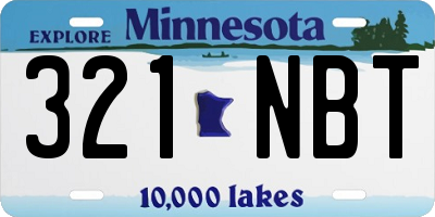 MN license plate 321NBT