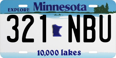 MN license plate 321NBU