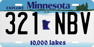 MN license plate 321NBV