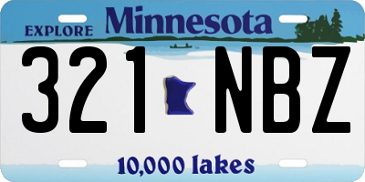 MN license plate 321NBZ