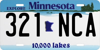 MN license plate 321NCA